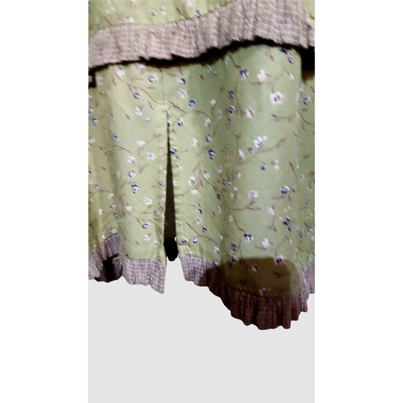 Cactus Flower Maxi Dress Womens M Sleeveless Green Floral Jumper USA Vintage 90s - Picture 8 of 10